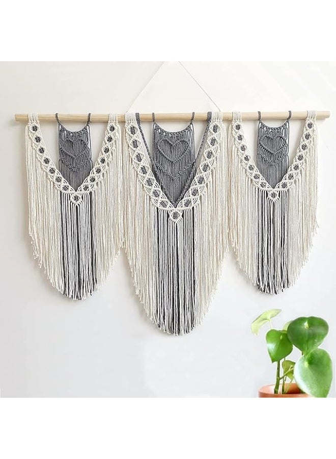 انتيكيانو بساط مكرمية كبير منسوج للتعليق على الحائط من ميكون، ديكور بوهيمي انيق لغرفة النوم وغرفة المعيشة والشقة وحفلات الزفاف - Image 4